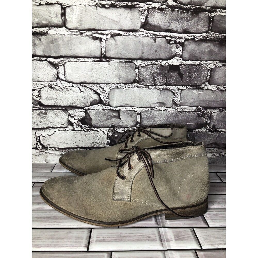 Rogue Gray Taupe Suede Leather Casual Lace Up Ankle Boots Men’s Sz 42EU/9M US